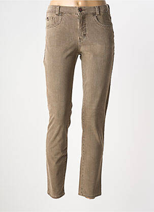 Pantalon slim stretch taille normale marron ANNA MONTANA femme