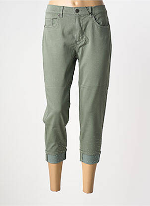 Pantacourt stretch taille normale vert ANNA MONTANA femme