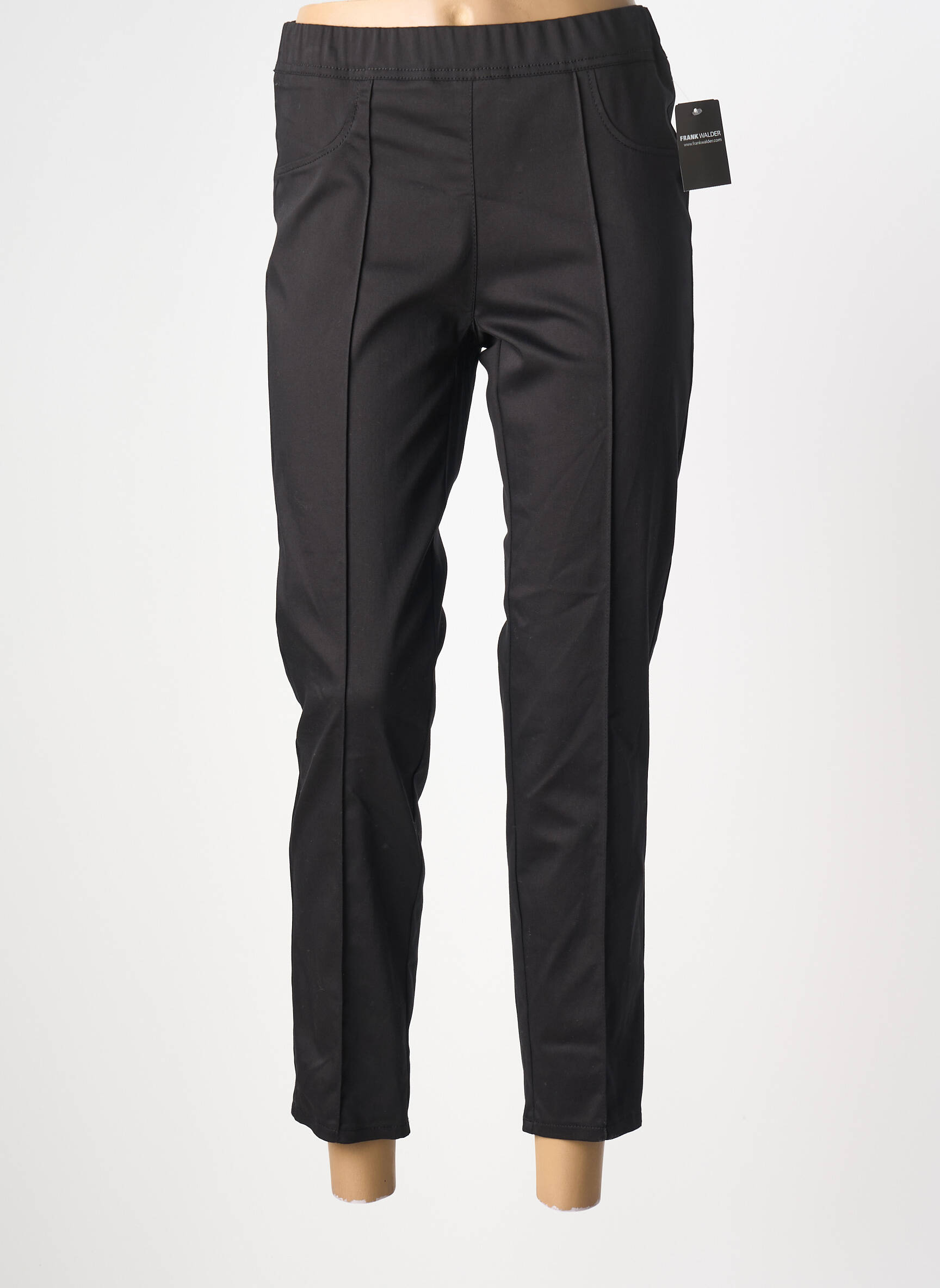 Pantalon 7/8 stretch taille normale noir FRANK WALDER femme