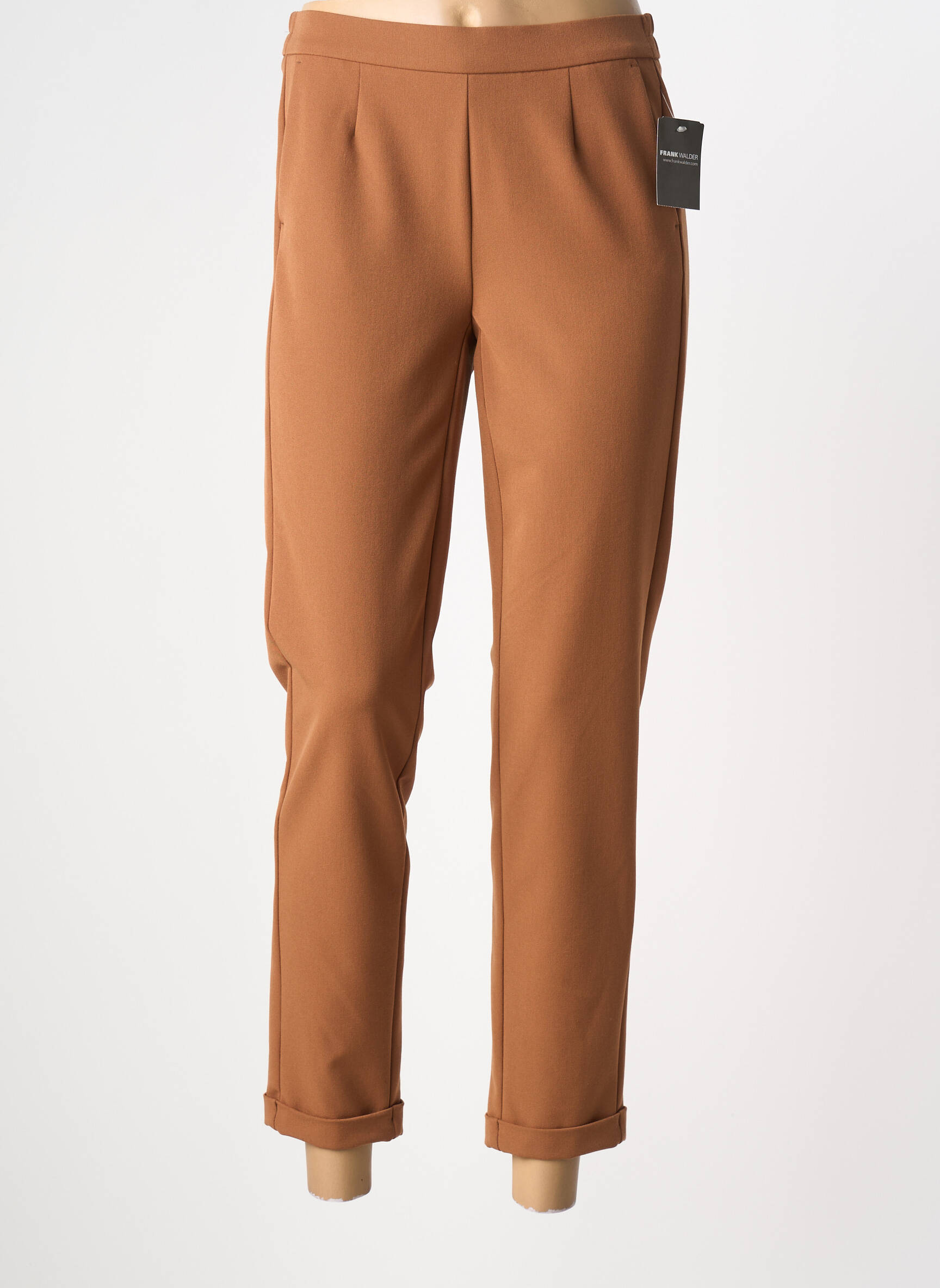 Pantalon 7/8 stretch taille normale marron FRANK WALDER femme