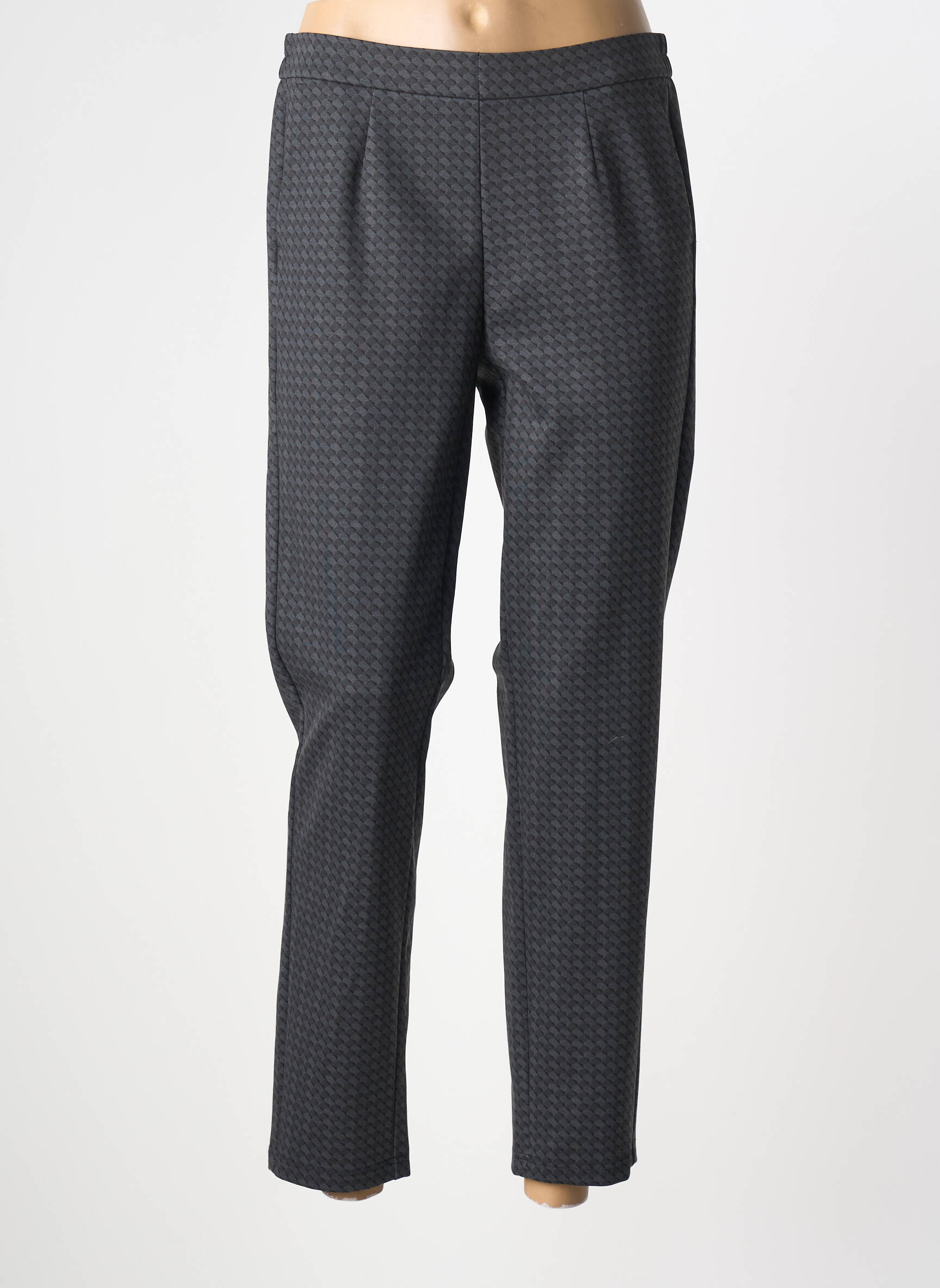 Pantalon droit stretch taille normale gris FRANK WALDER femme