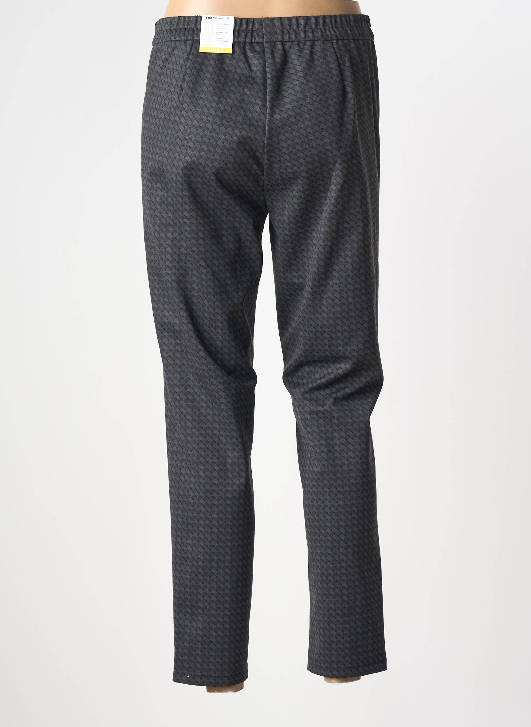 Pantalon droit stretch taille normale gris FRANK WALDER femme