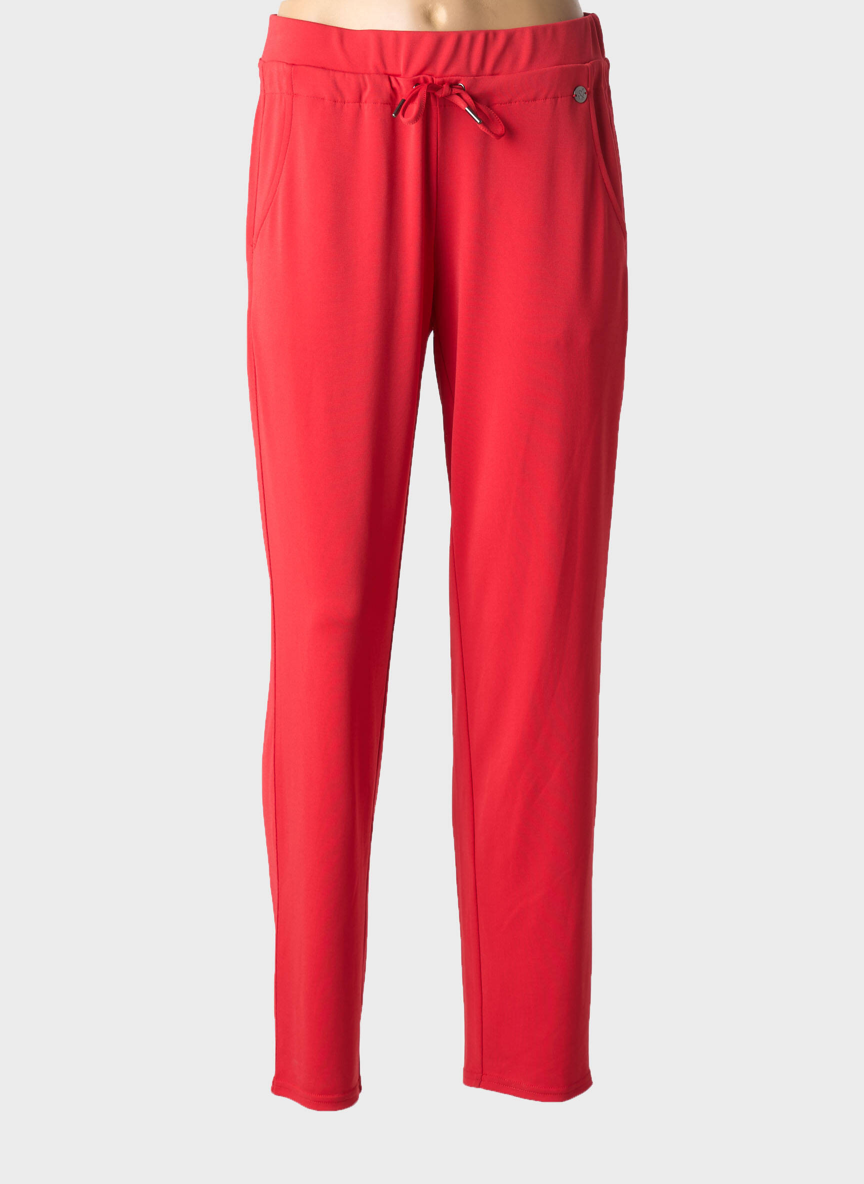 Pantalon slim taille élastique taille normale rouge BARBARA LEBEK femme