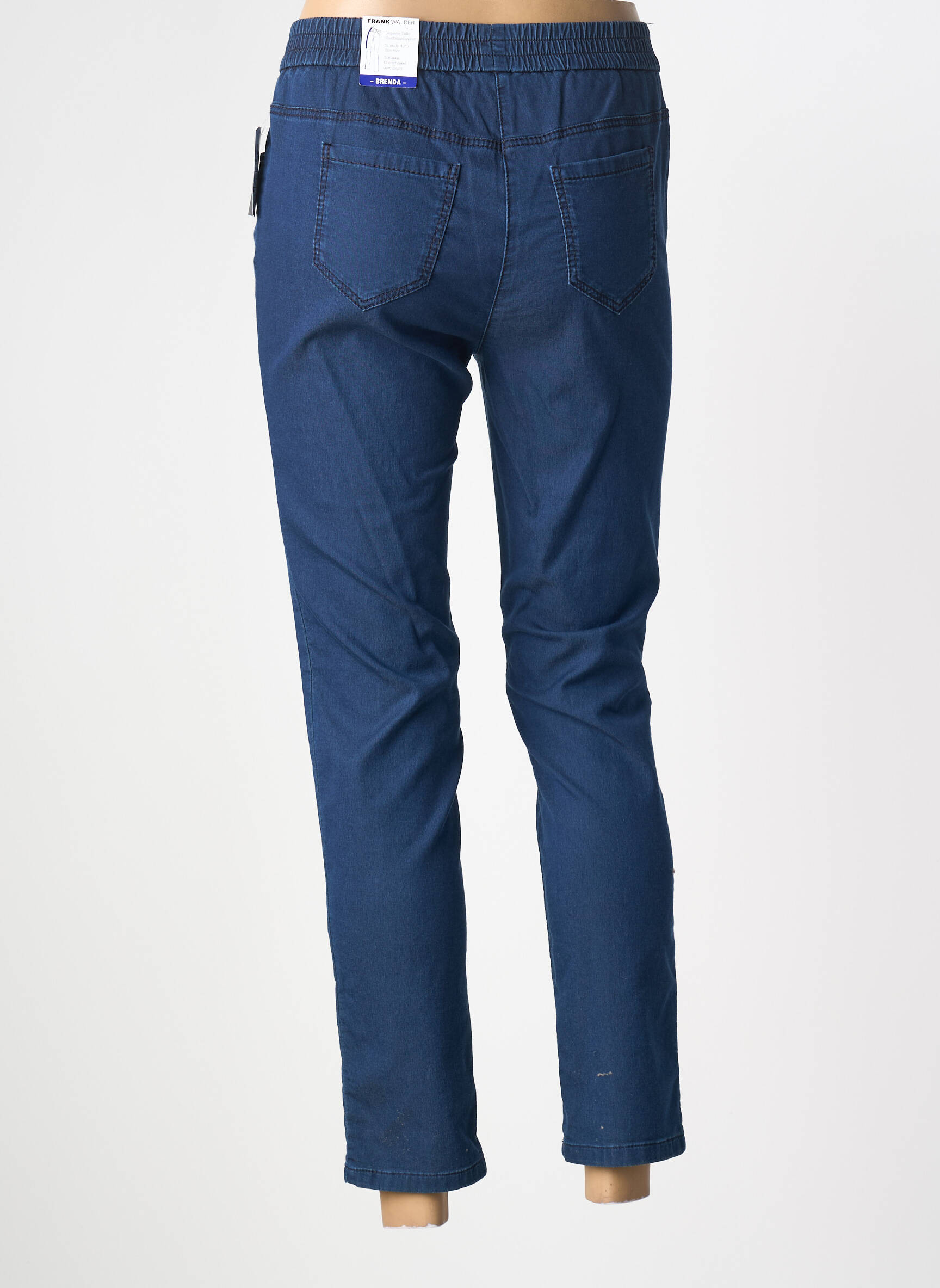 Pantalon 7/8 stretch taille normale bleu FRANK WALDER femme