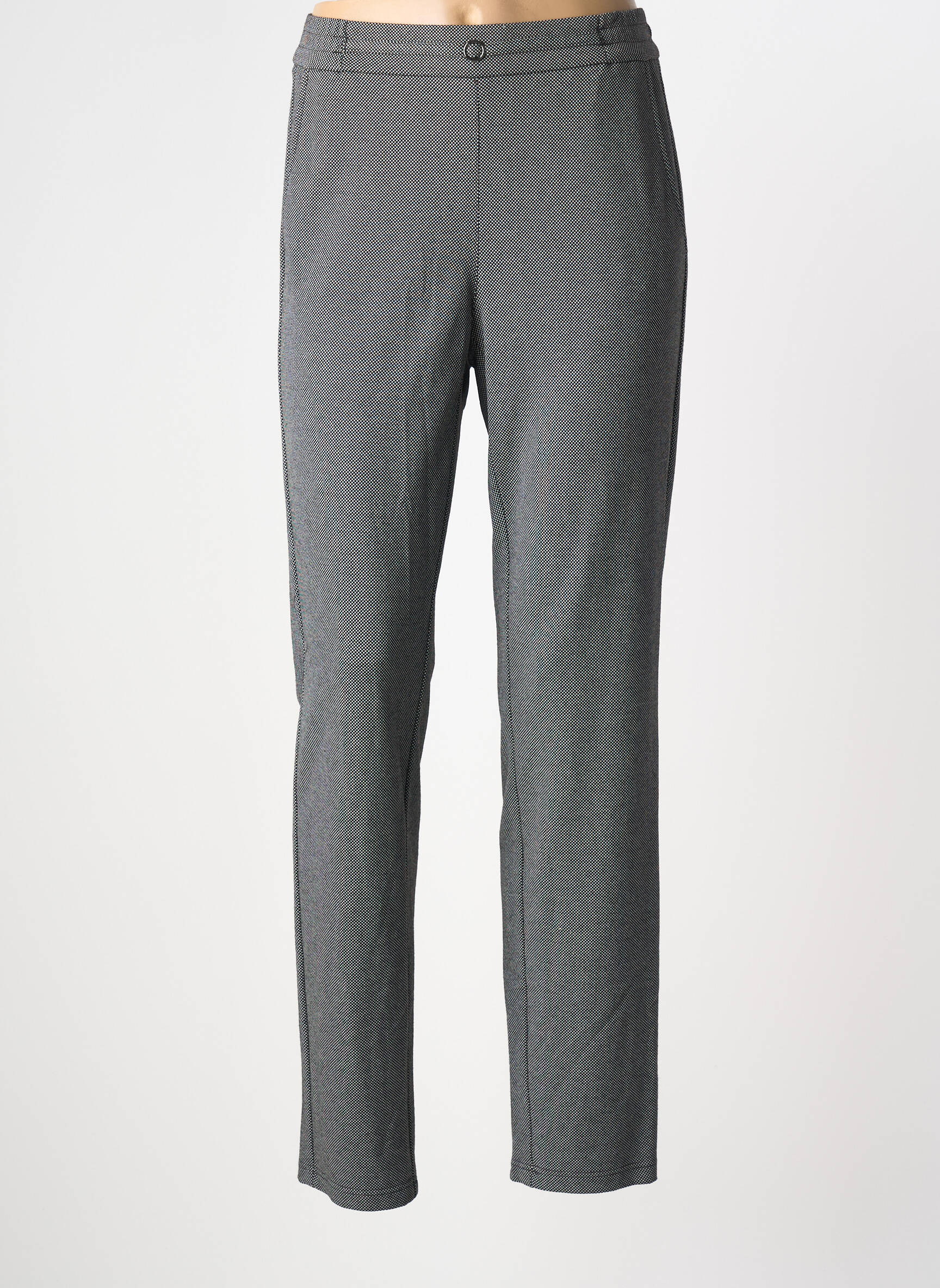 Pantalon droit stretch taille normale noir FRANK WALDER femme