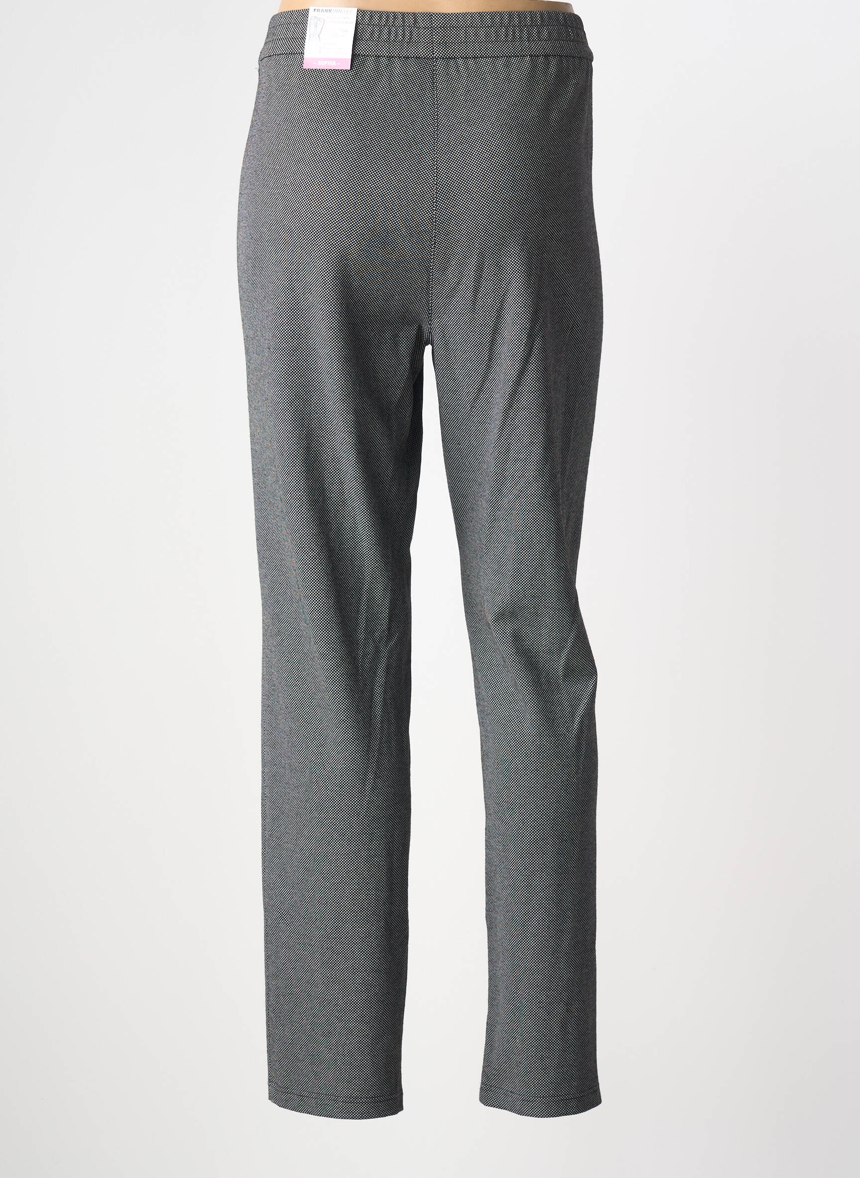 Pantalon droit stretch taille normale noir FRANK WALDER femme