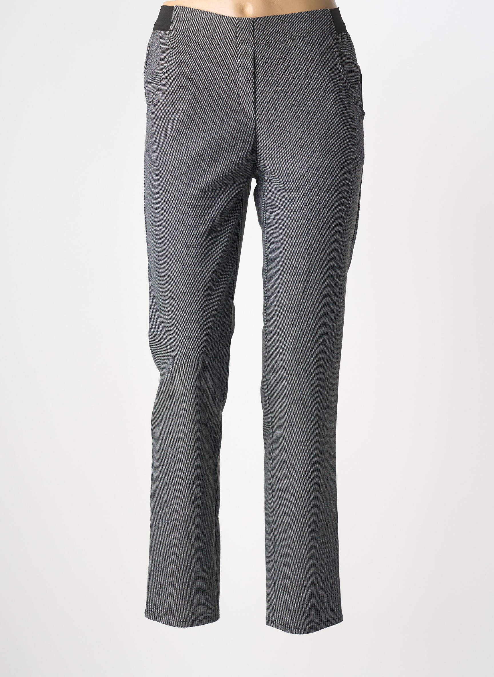 Pantalon droit stretch taille normale noir FRANK WALDER femme