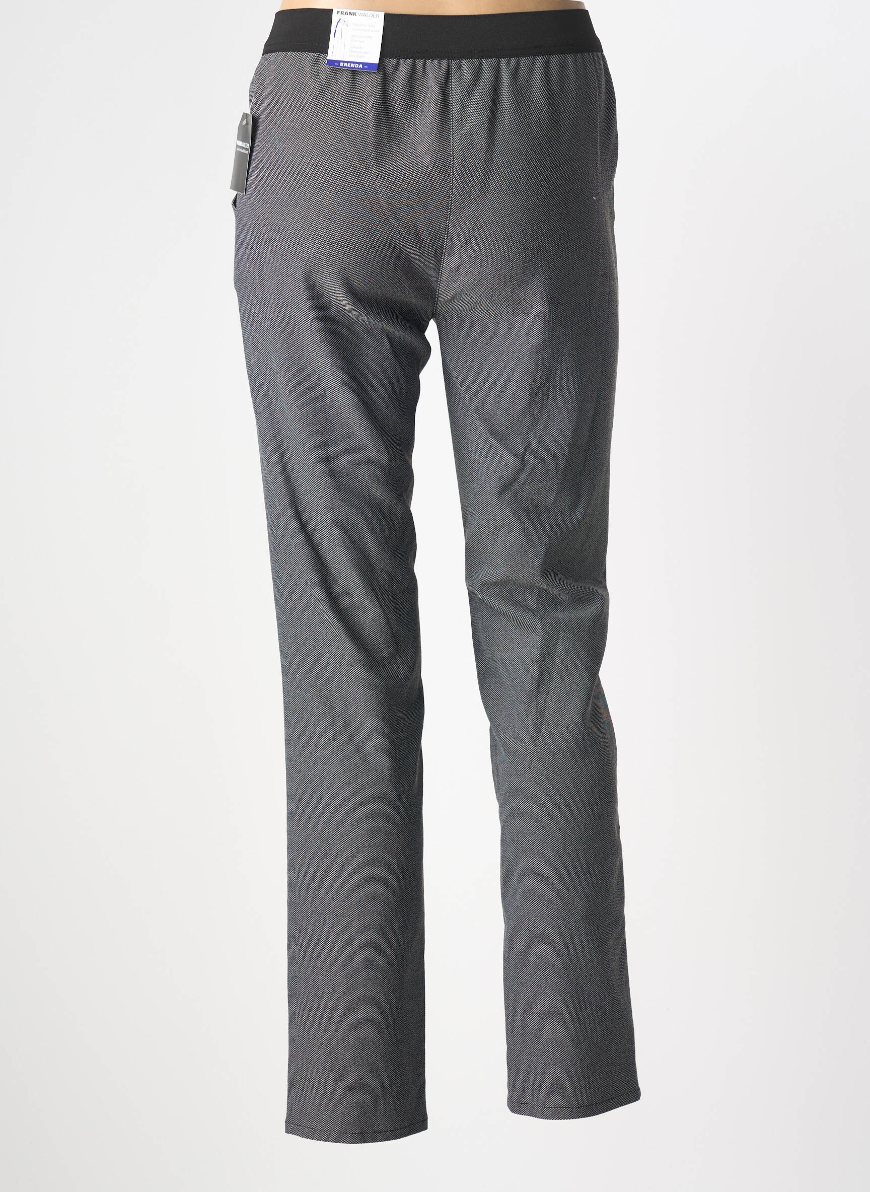 Pantalon droit stretch taille normale noir FRANK WALDER femme