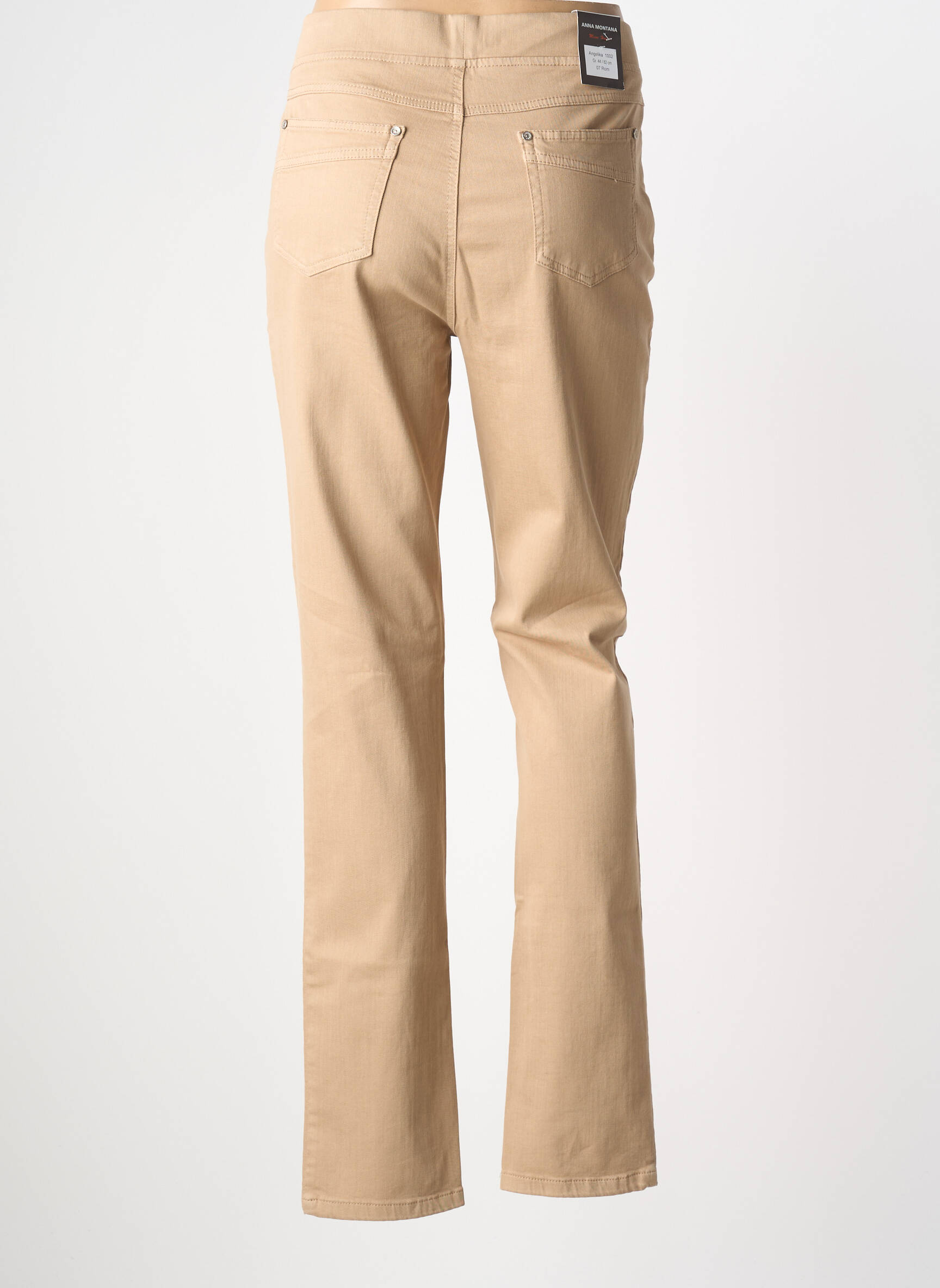 Pantalon slim taille élastique taille normale beige ANNA MONTANA femme