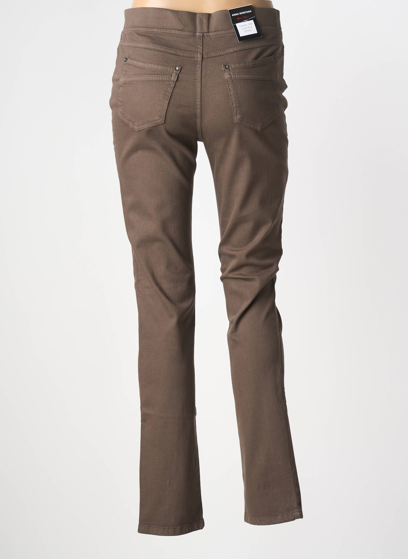 Pantalon slim taille élastique taille normale marron ANNA MONTANA femme