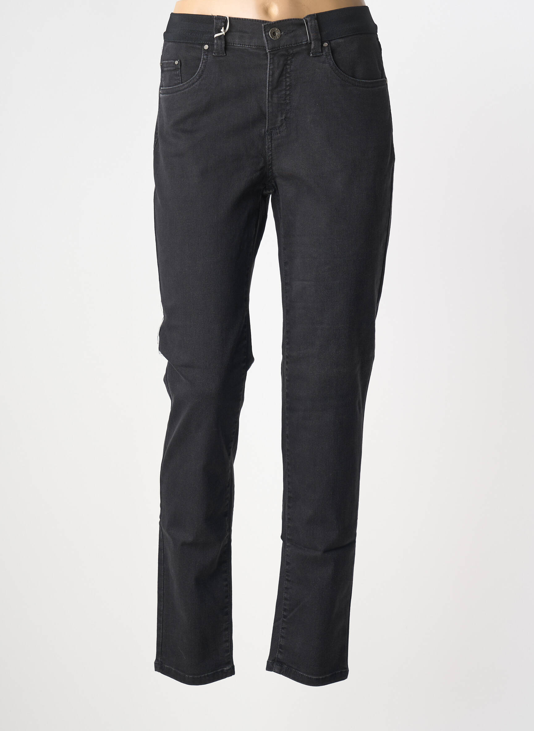 Pantalon slim taille élastique taille normale noir ANNA MONTANA femme
