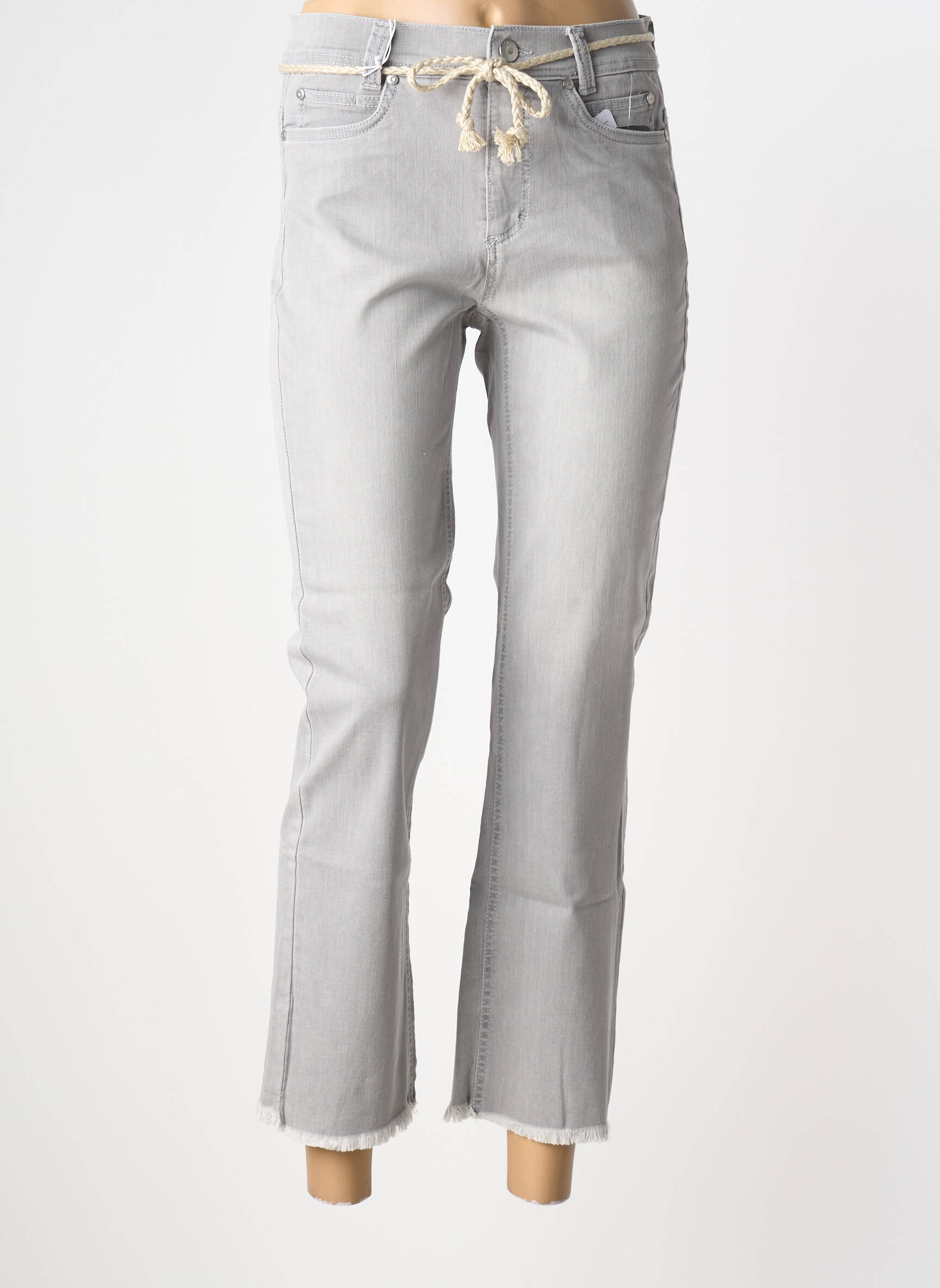 Pantalon 7/8 stretch taille normale gris ANNA MONTANA femme