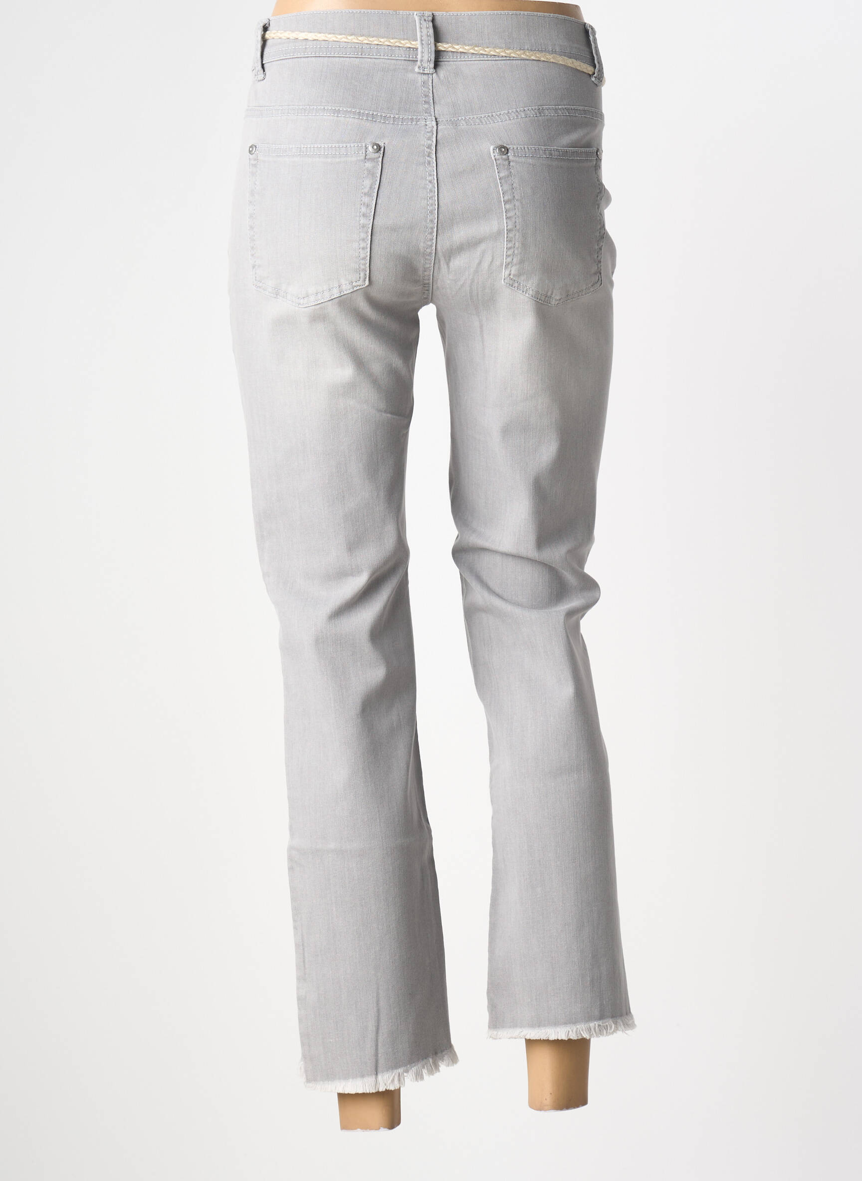 Pantalon 7/8 stretch taille normale gris ANNA MONTANA femme