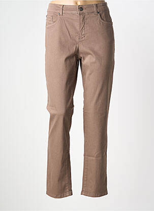Pantalon droit stretch taille normale marron ANNA MONTANA femme