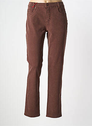 Jeans coupe droite stretch taille normale marron ANNA MONTANA femme