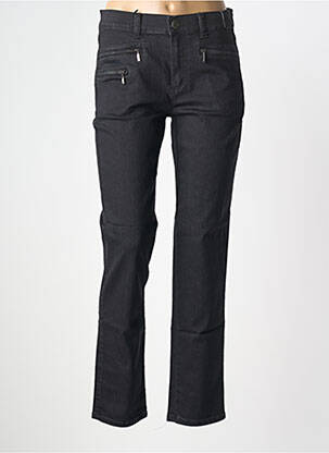 Pantalon slim tissage popeline taille normale noir ANNA MONTANA femme