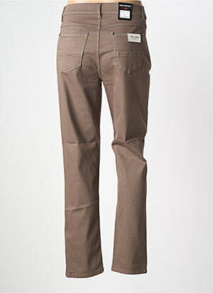Pantalon slim tissage popeline taille normale marron ANNA MONTANA femme