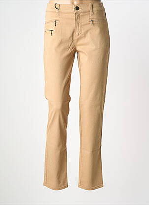 Pantalon droit stretch taille normale marron ANNA MONTANA femme
