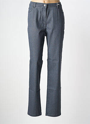 Jeans coupe droite fermeture zippée sous rabat boutonné bleu TONI femme