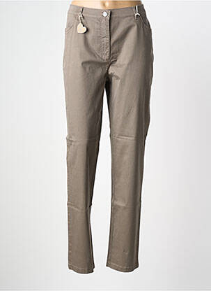 Pantalon droit stretch taille normale marron TONI femme