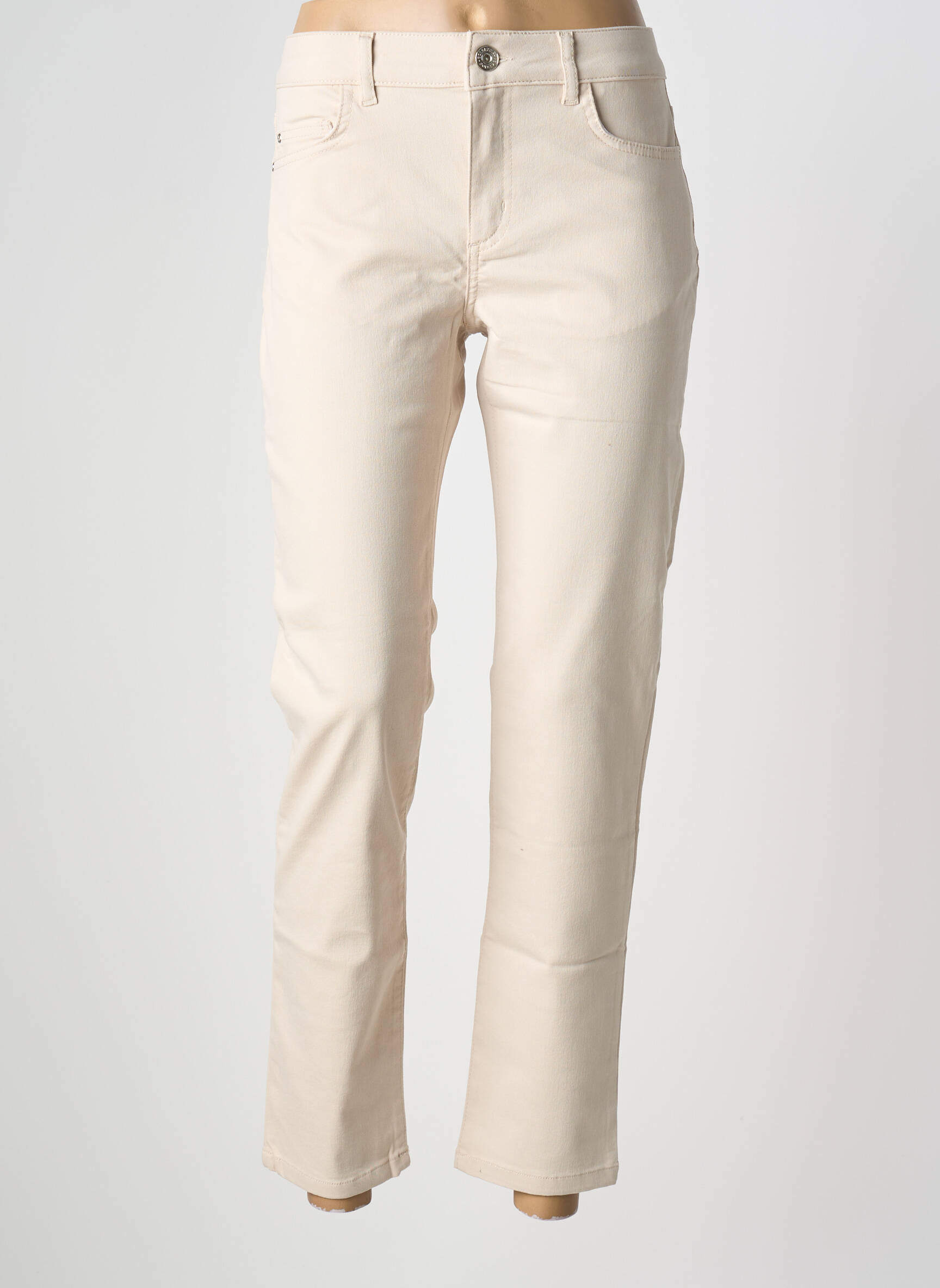 Pantalon 7/8 stretch taille normale beige DOLCEZZA femme