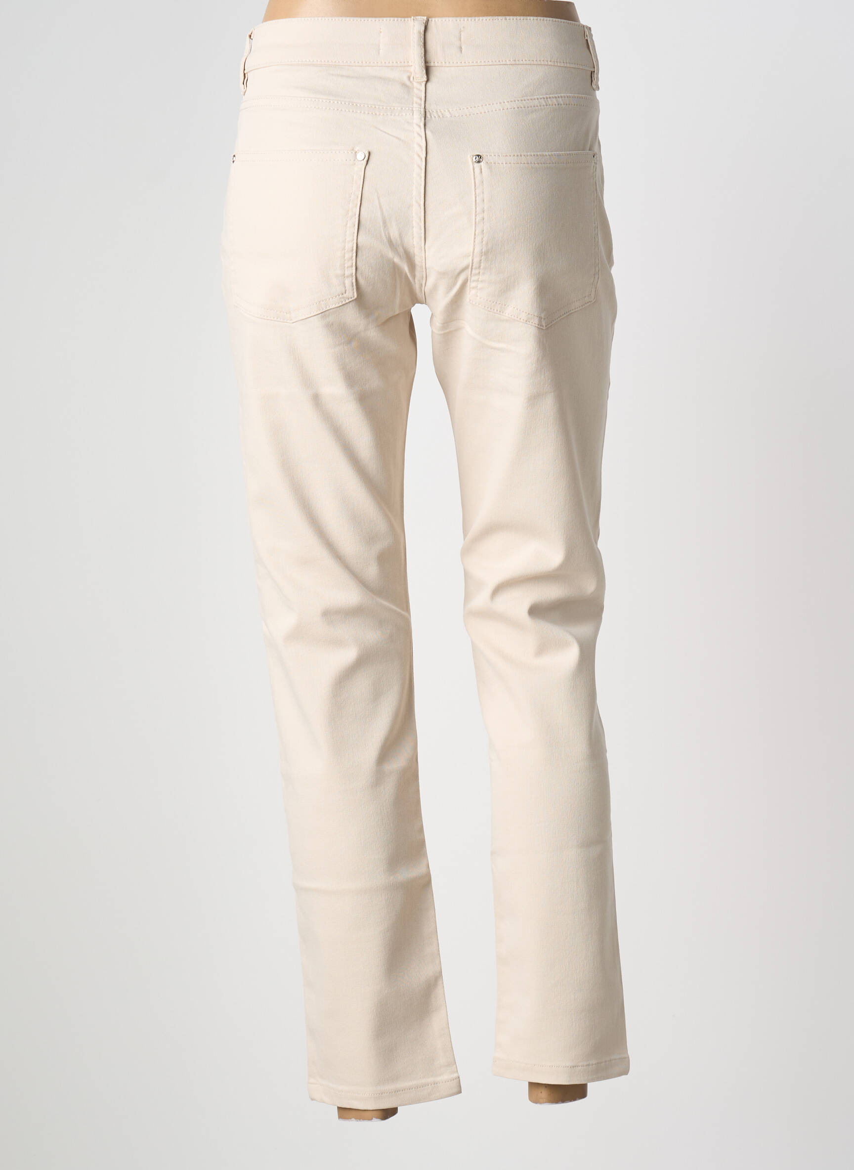 Pantalon 7/8 stretch taille normale beige DOLCEZZA femme