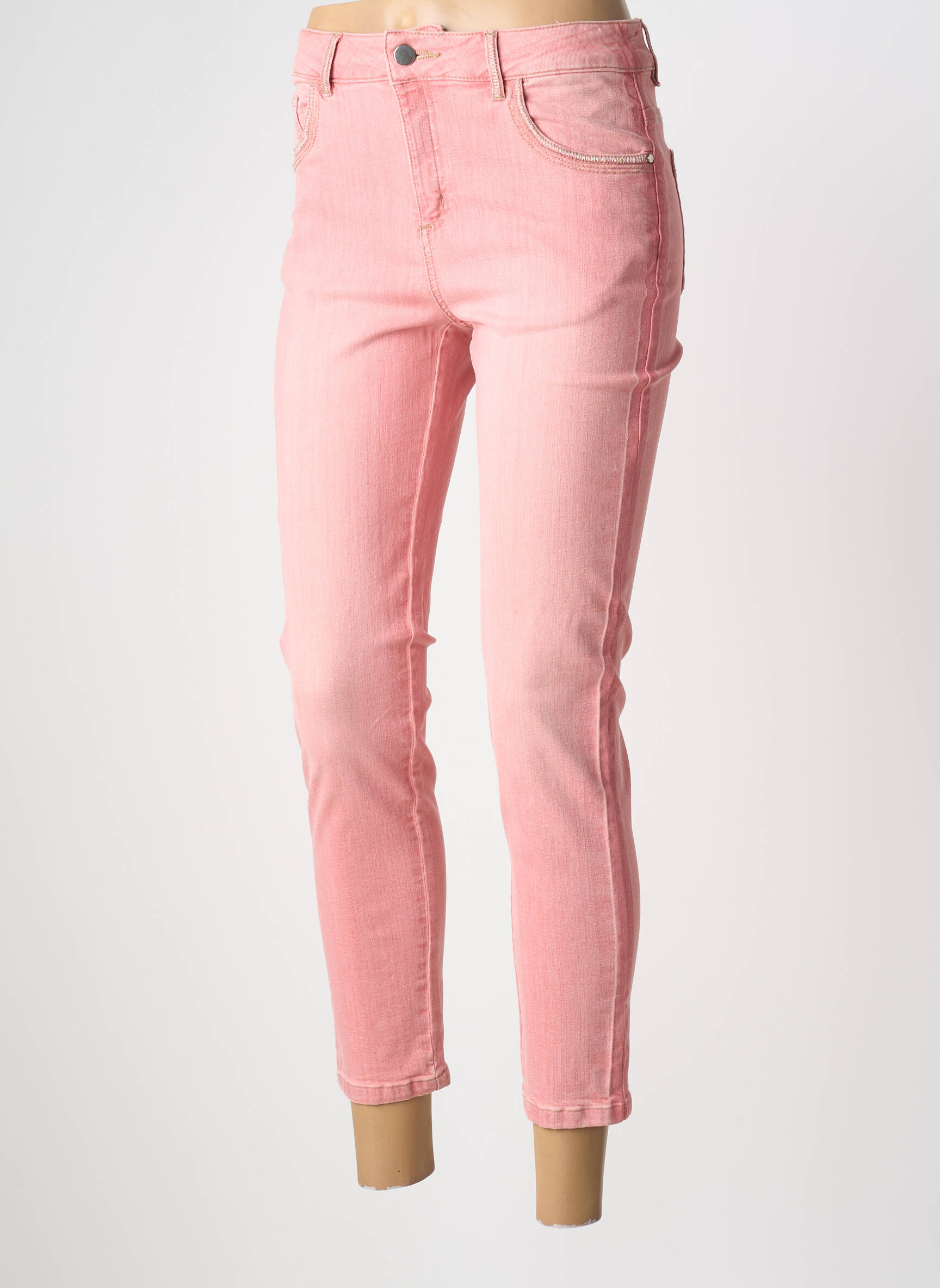 Pantalon 7/8 stretch taille normale rose ANANKE femme