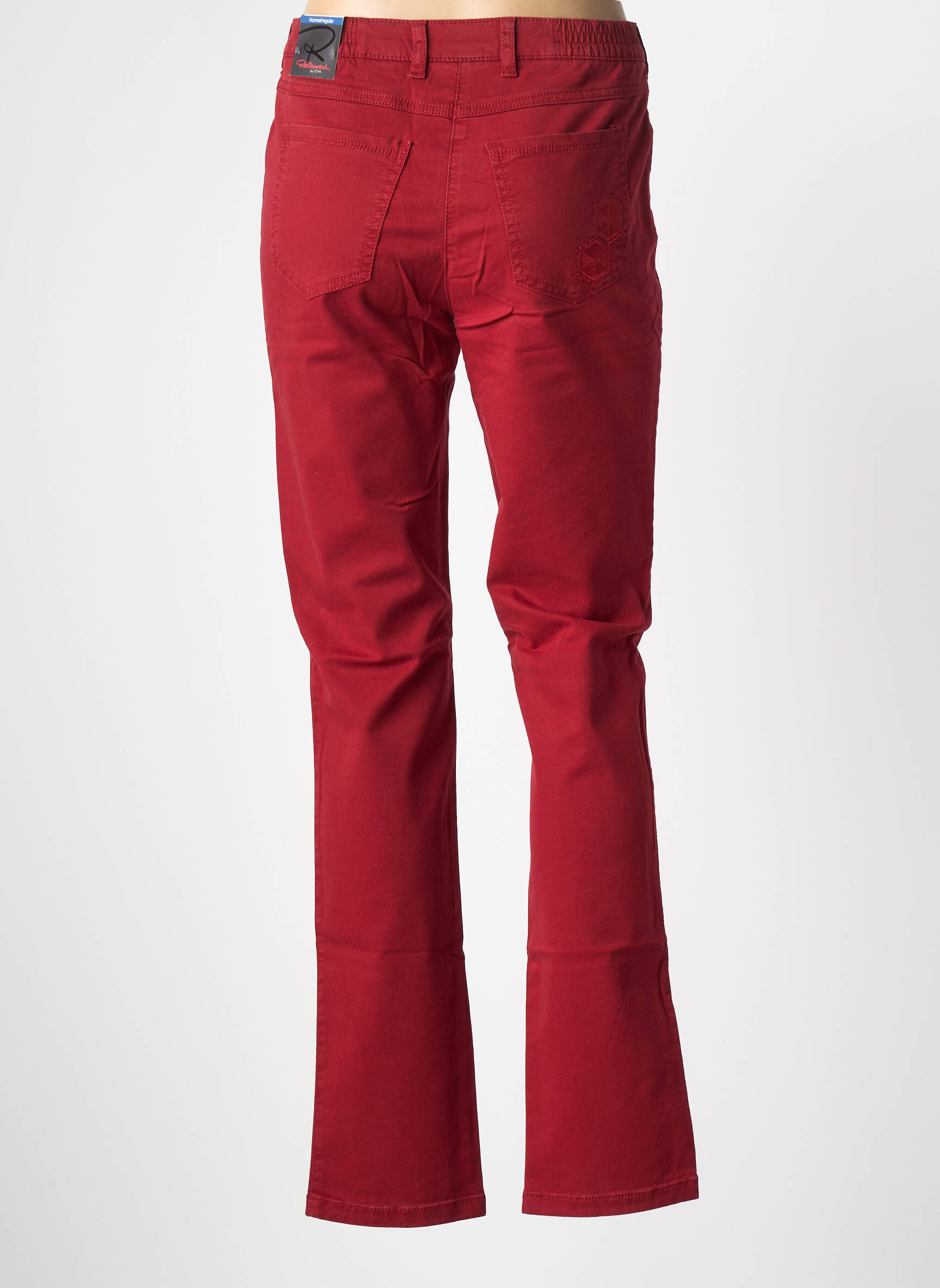 Pantalon droit stretch taille normale rouge TONI femme