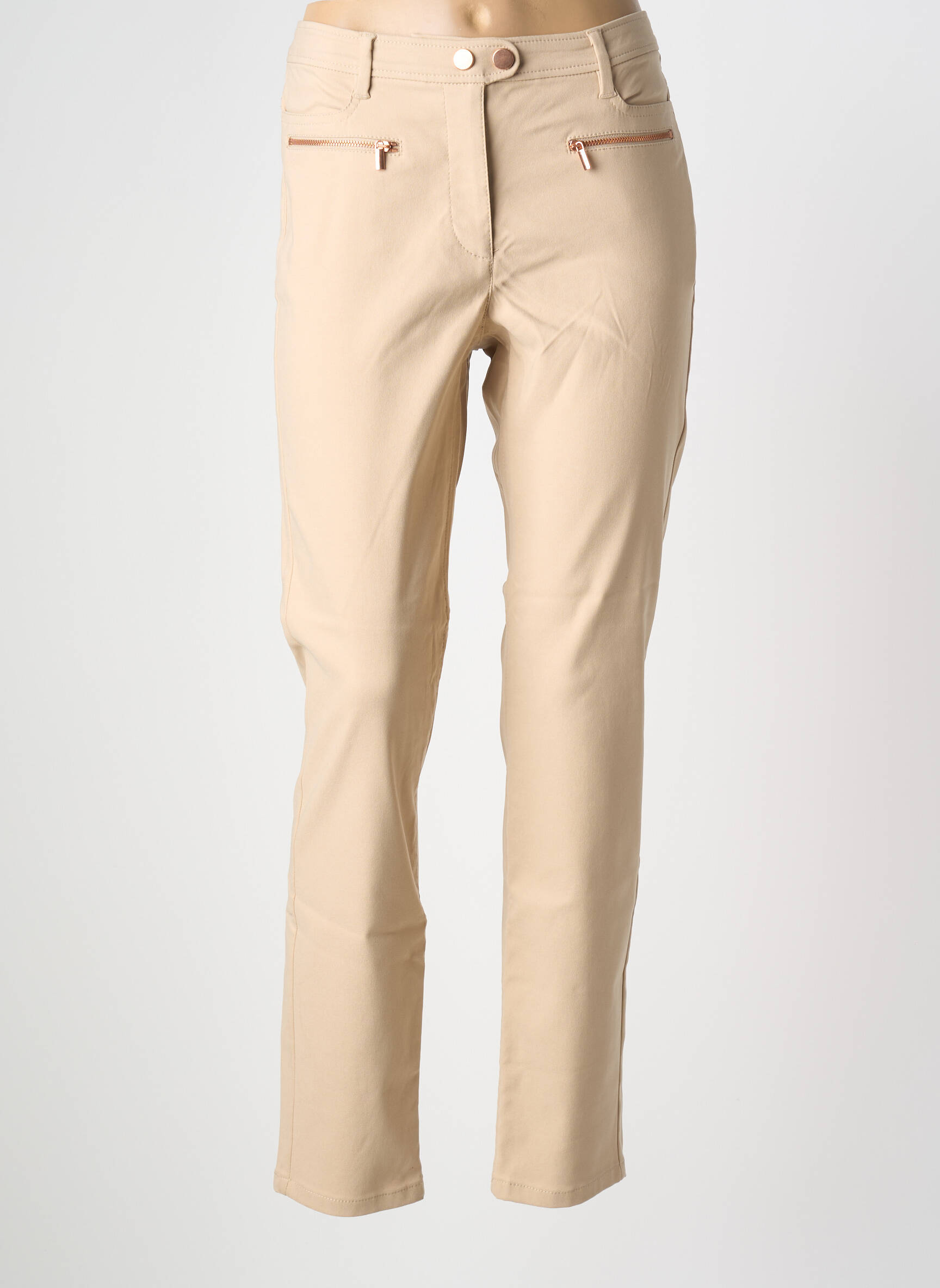 Pantalon droit stretch taille normale beige BETTY BARCLAY femme