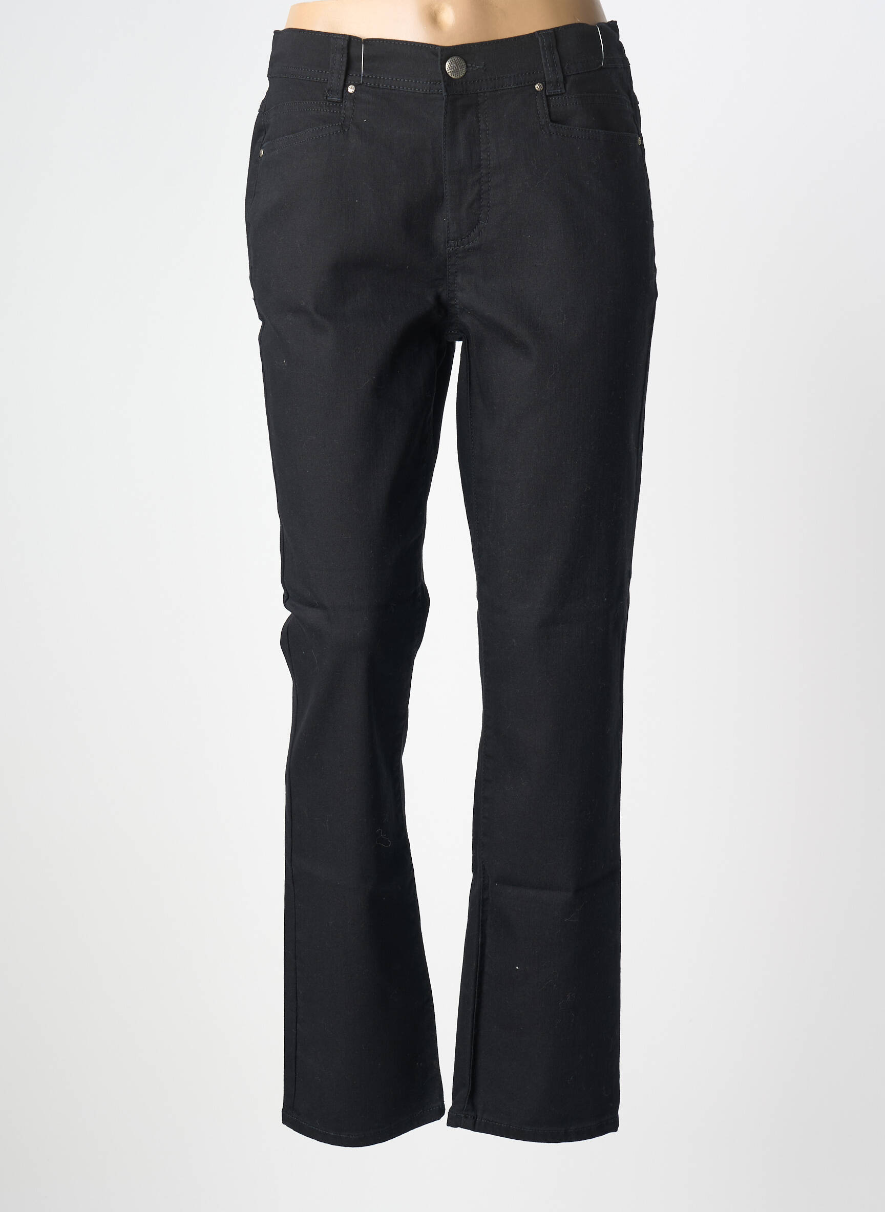 Jeans coupe droite stretch taille normale noir ANNA MONTANA femme
