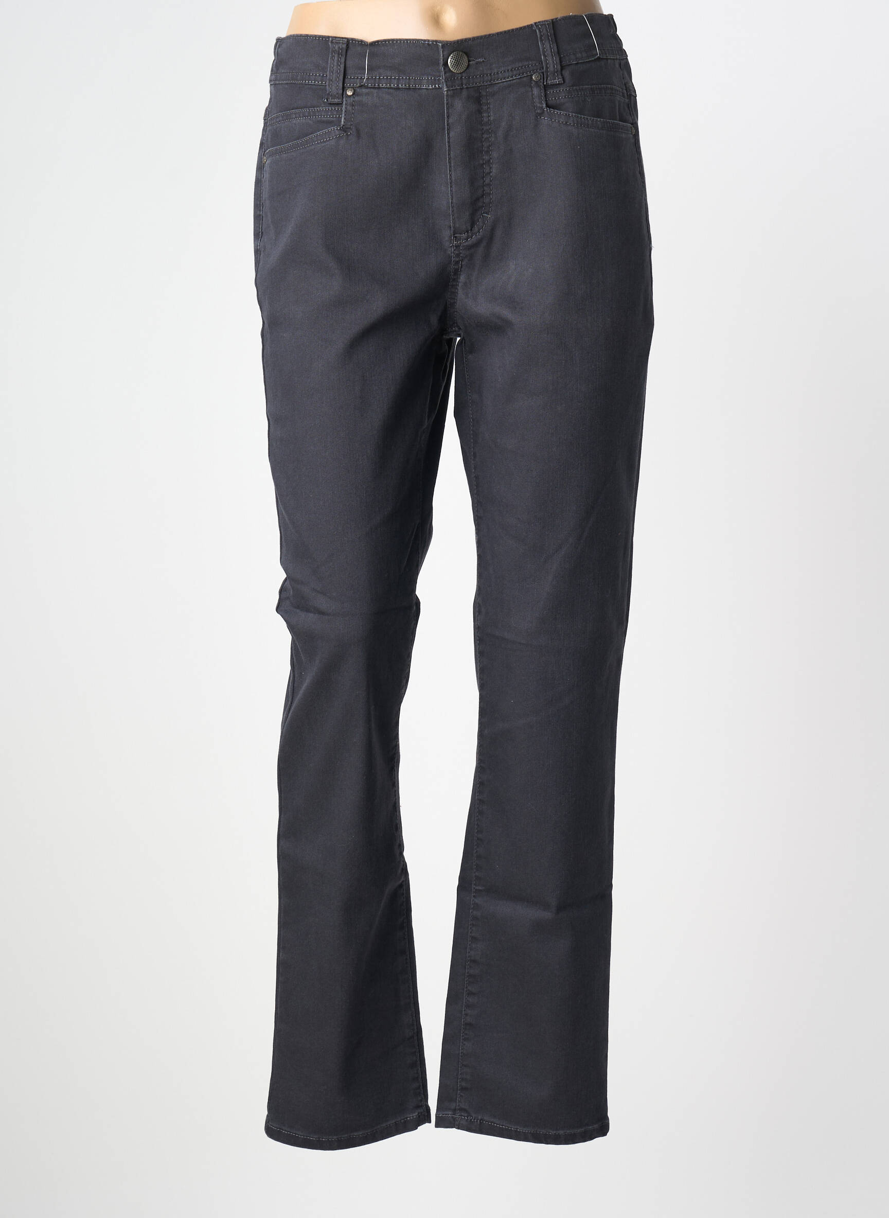 Jeans coupe droite stretch taille normale noir ANNA MONTANA femme