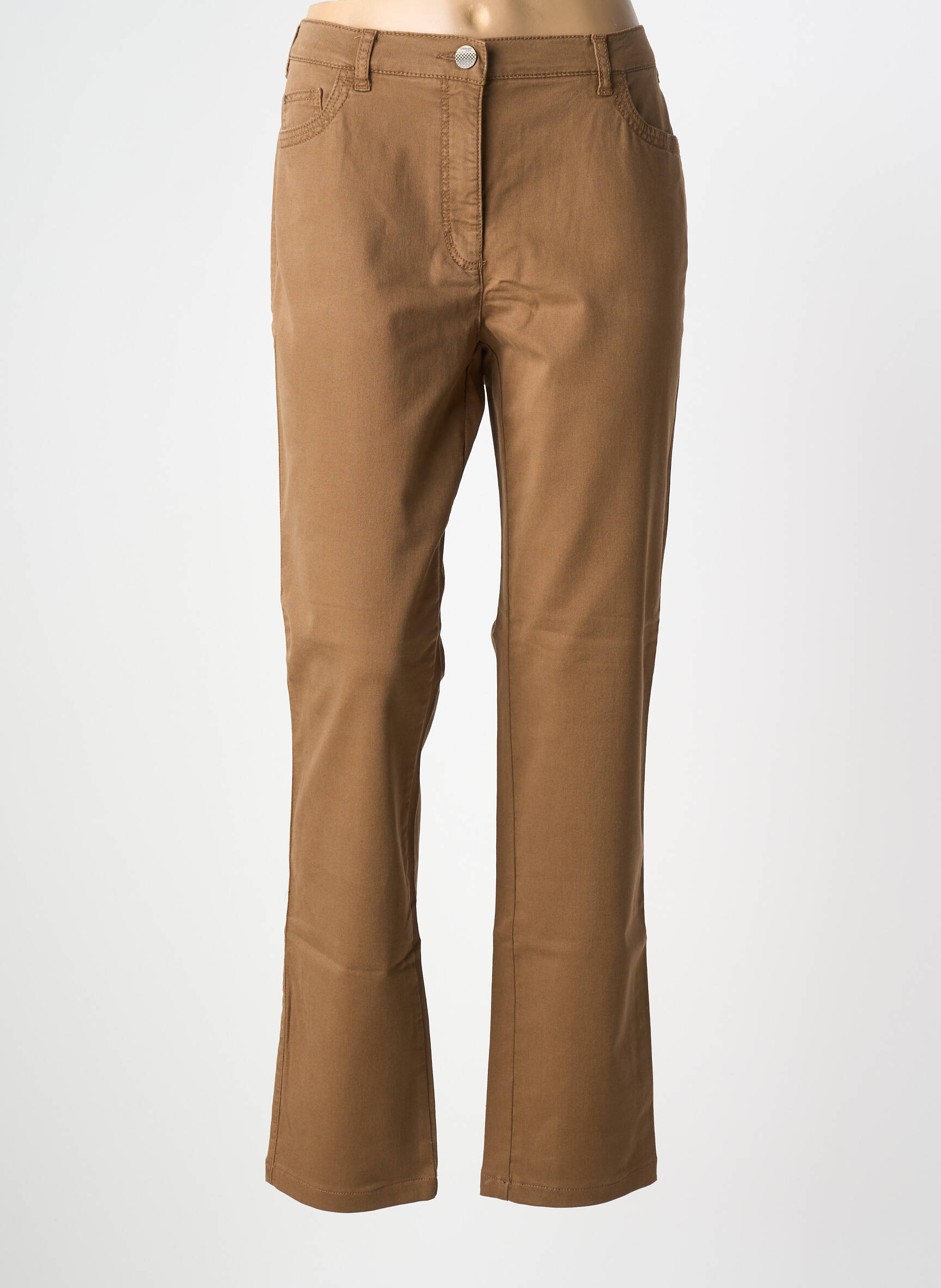 Pantalon droit stretch taille normale marron TONI femme