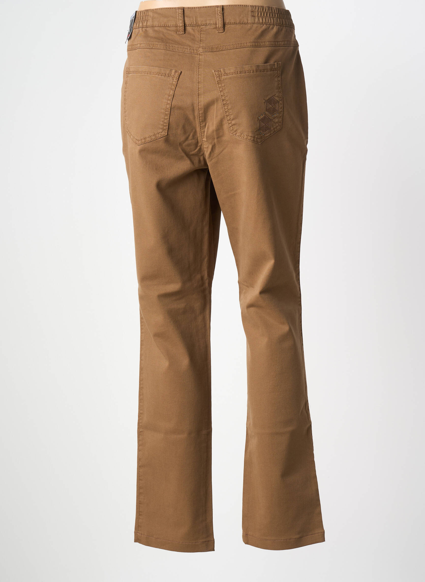 Pantalon droit stretch taille normale marron TONI femme
