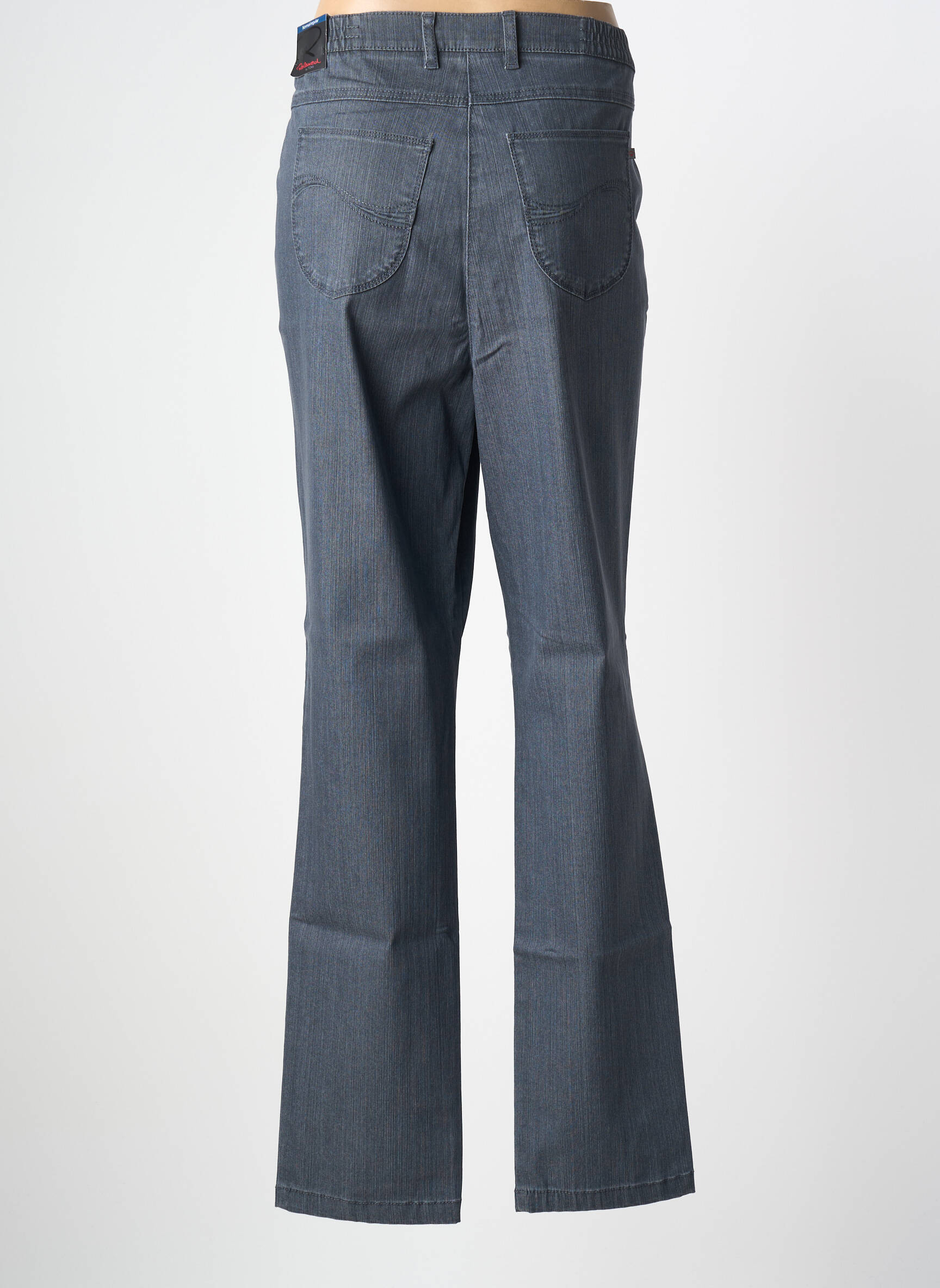 Jeans coupe droite fermeture zippée sous rabat boutonné bleu TONI femme