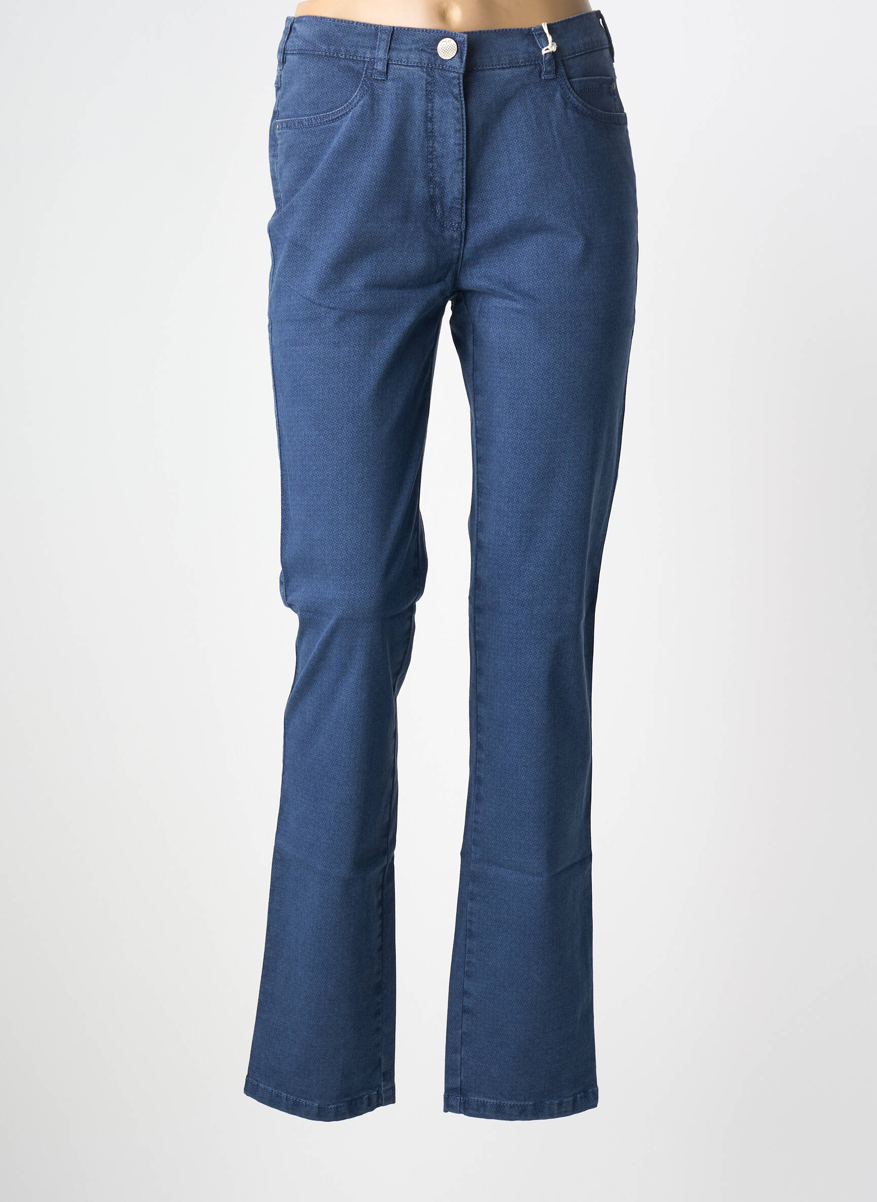 Pantalon droit stretch taille normale bleu TONI femme