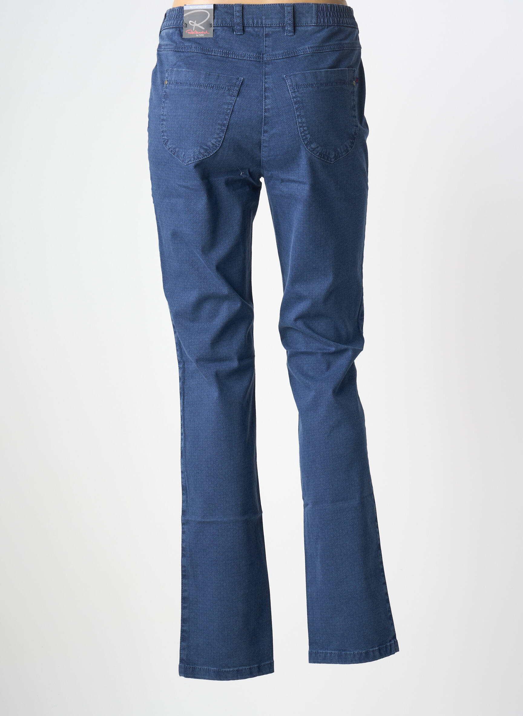Pantalon droit stretch taille normale bleu TONI femme