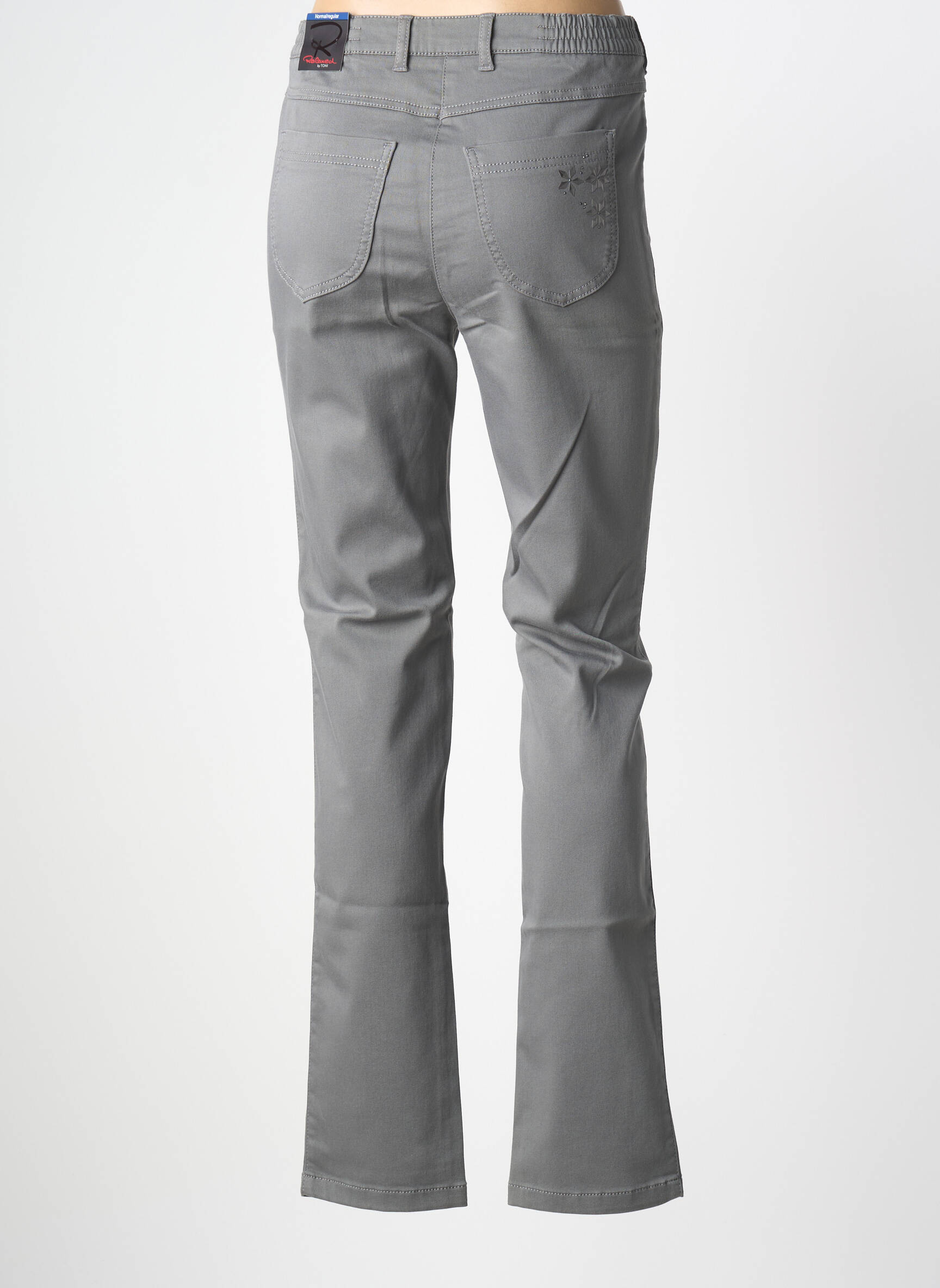 Pantalon droit stretch taille normale gris TONI femme