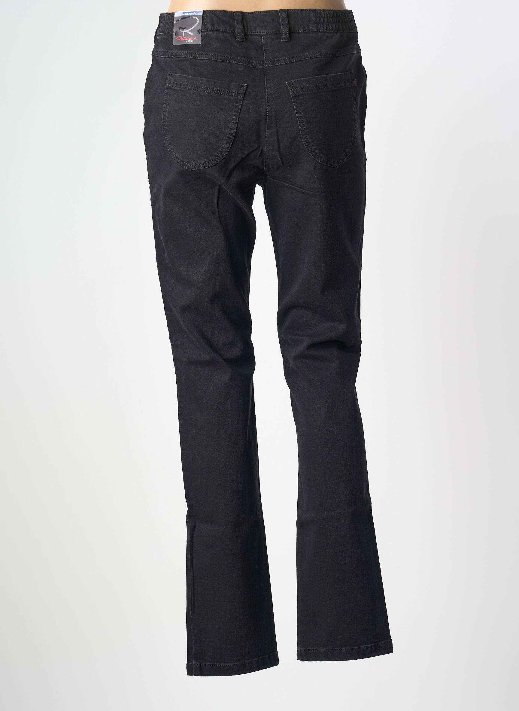 Jeans coupe droite stretch taille normale noir TONI femme