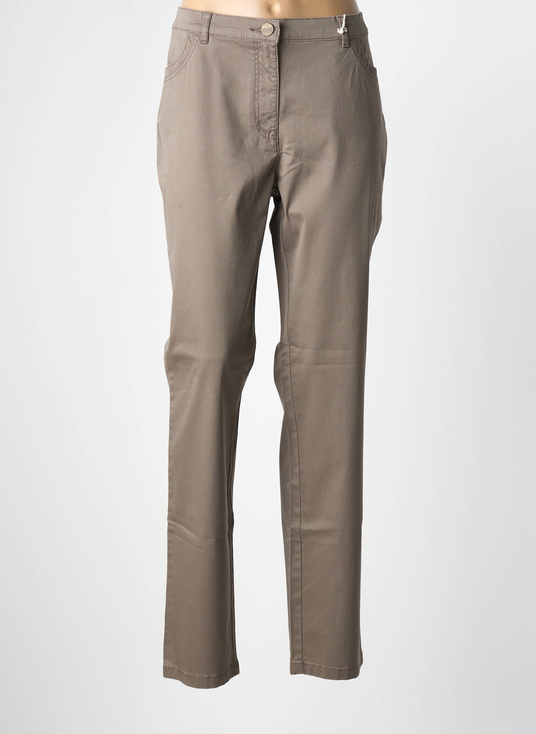 Pantalon droit stretch taille normale marron TONI femme