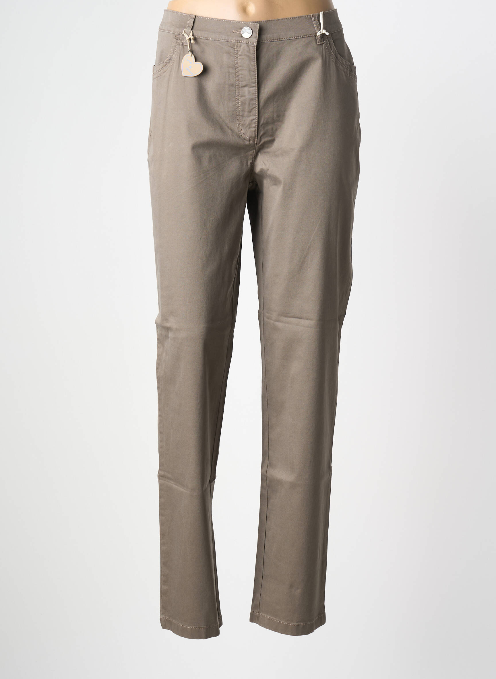 Pantalon droit stretch taille normale marron TONI femme