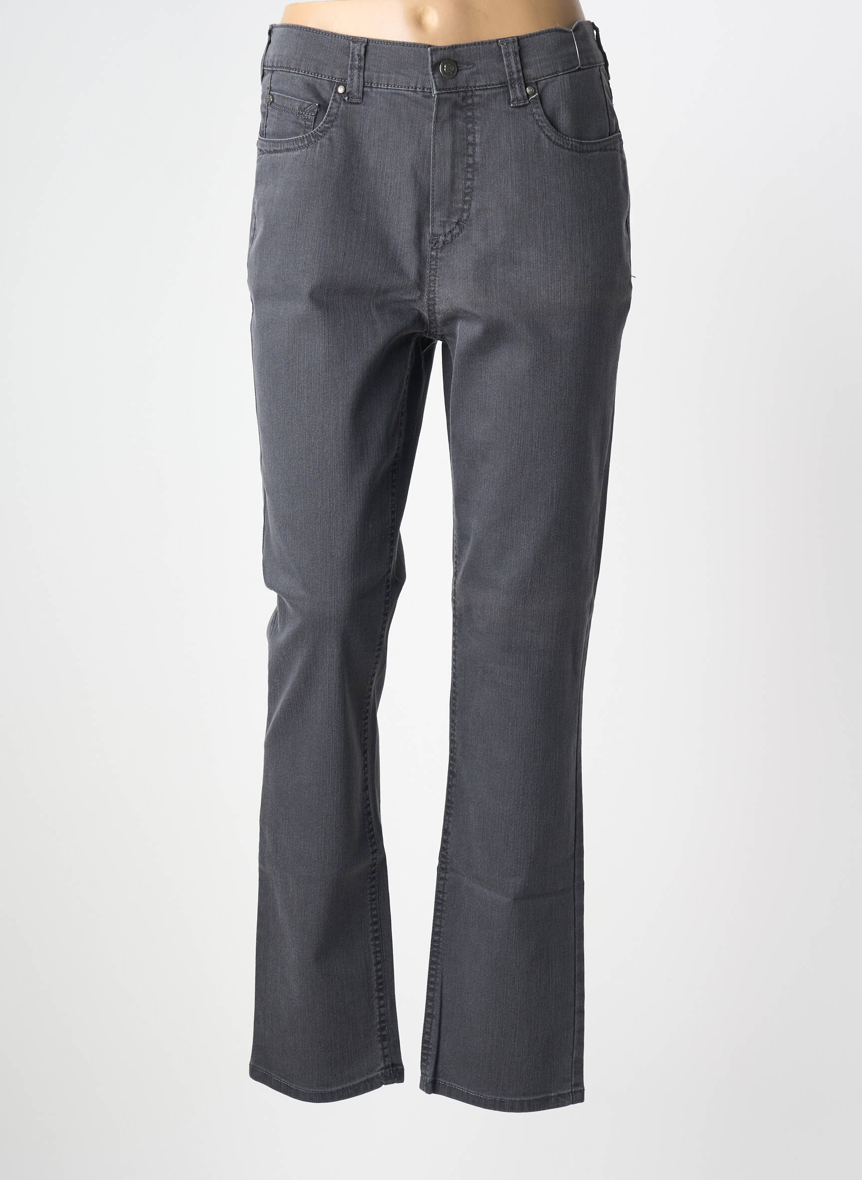 Jeans coupe droite stretch taille basse gris ANNA MONTANA femme