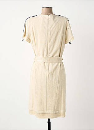 Robe mi-longue fermeture zippée au dos manches courtes beige MERI & ESCA femme