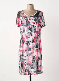 Robe mi-longue manches courtes manches courtes rose GUY DUBOUIS femme