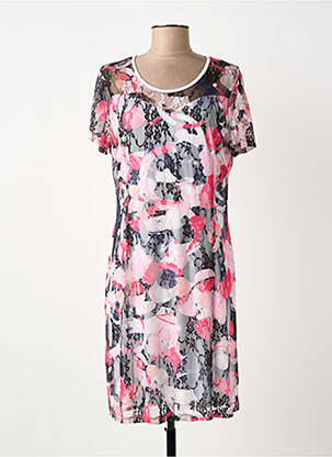 Robe mi-longue manches courtes manches courtes rose GUY DUBOUIS femme