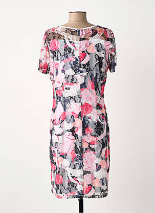 Robe mi-longue manches courtes manches courtes rose GUY DUBOUIS femme