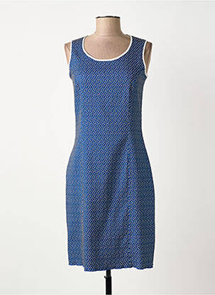 Robe mi-longue sans manche sans manche bleu GUY DUBOUIS femme