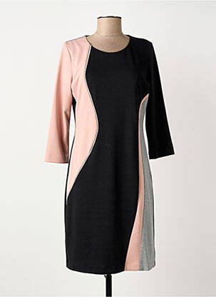 Robe mi-longue manches longues manches longues noir DIVAS femme