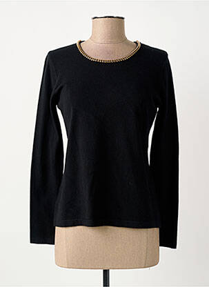 Pull coupe cintrée manches longues noir TRIPODE femme