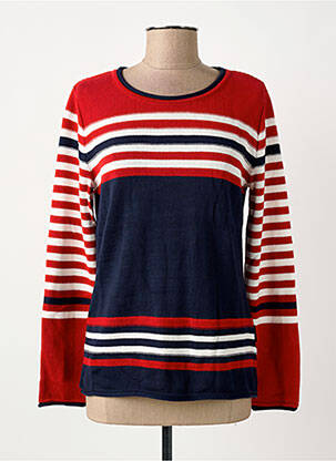Pull coupe droite manches longues rouge CAPUCCINO femme