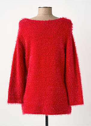 Pull coupe cintrée manches longues rouge MARBLE femme